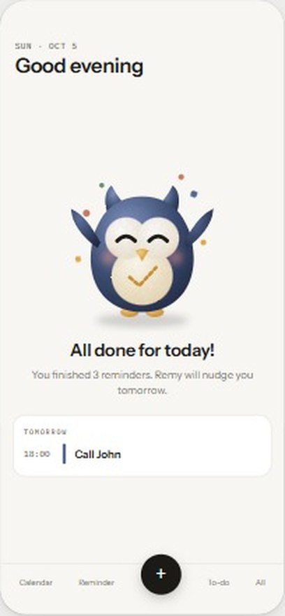 Remydo all done for today screen